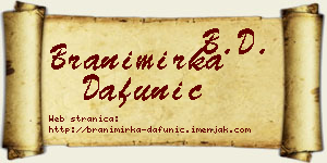 Branimirka Dafunić vizit kartica